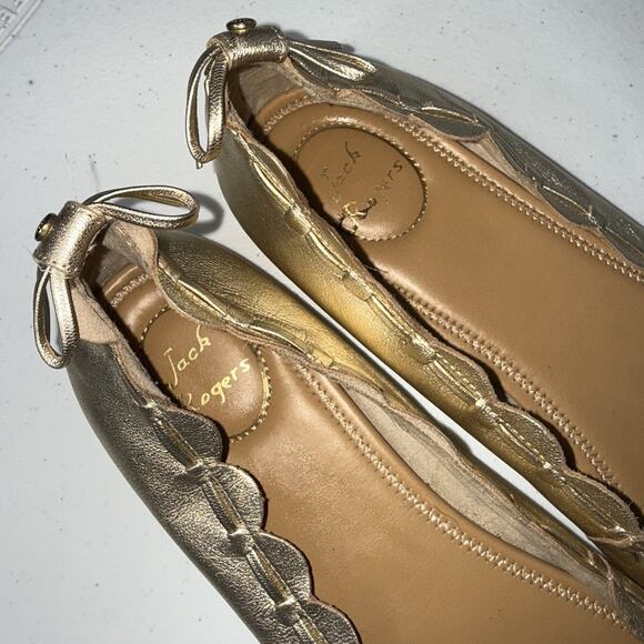 Jack Rogers Women’s Lucie Scalloped Ballet Flat Gold Size 11 - Picture 5 of 8